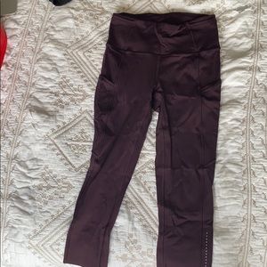 Lululemon Fast and Free Crop Black Cherry